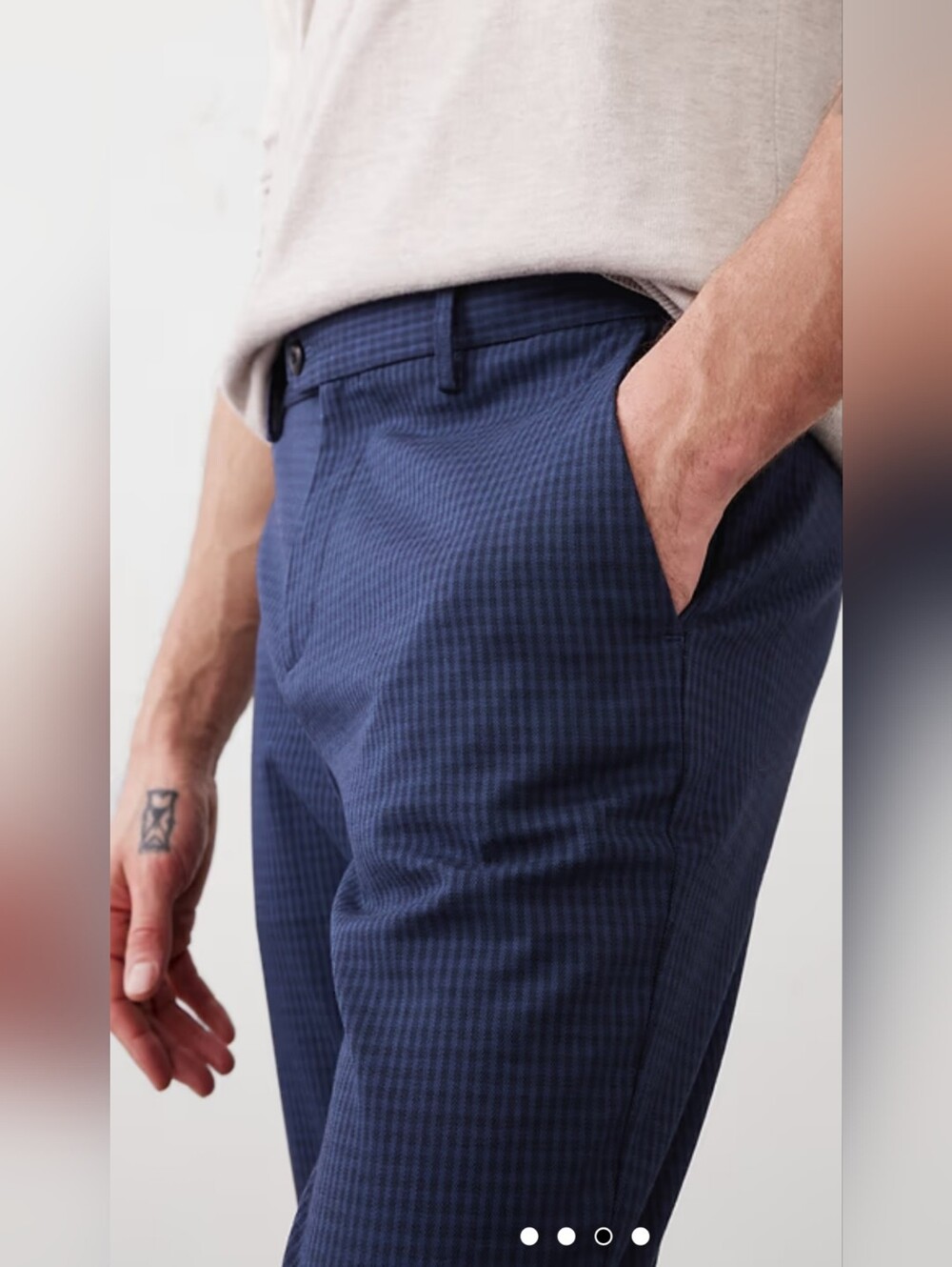 NWOT Blue Gingham Slim Tapered Pant Size 34X30 By Banana Republic Factory